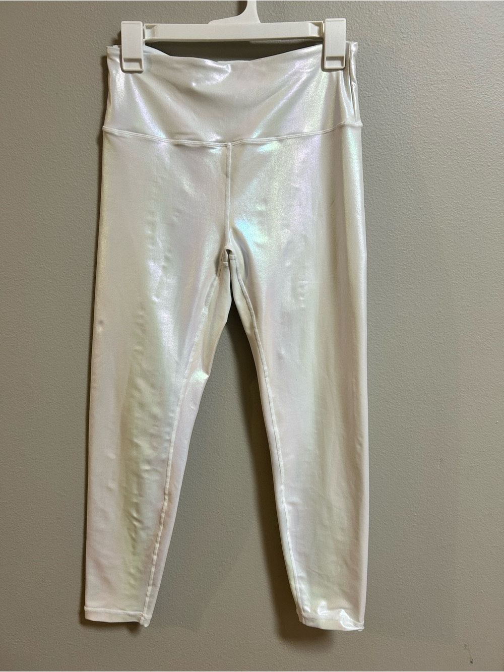 ZYIA Active Iridescent Pearl White High Rise Leggings Womens 8-10